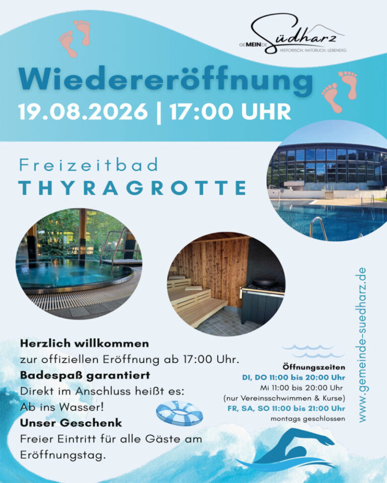 Freizeitbad Thyragrotte wieder geöffnet